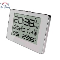 Bosheng DCF Radio Controlled Desk Clock with Double Alarm Snooze/Indoor Temperature Anniversary Remind Moon Phase Item GH0304R